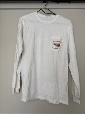 White Long-Sleeve Pocket Tee